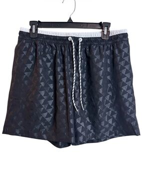 Chubbies Men's Swim Trunks Shorts Large Black Triangle Tonal Pattern 5.5" Inseam